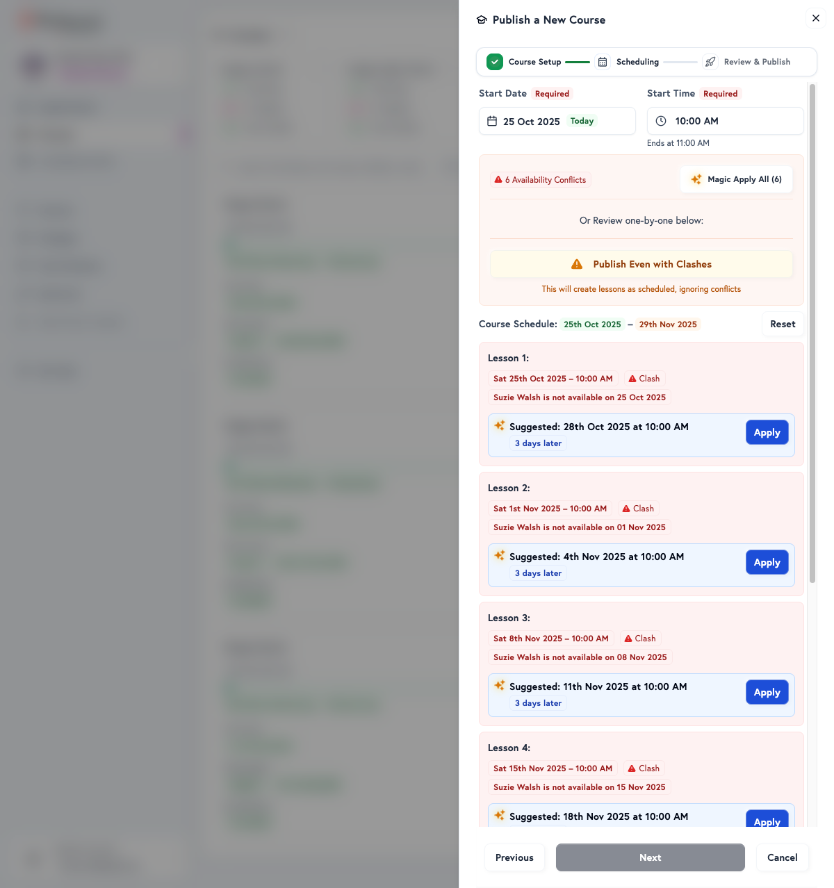 Availability Check with Conflicts