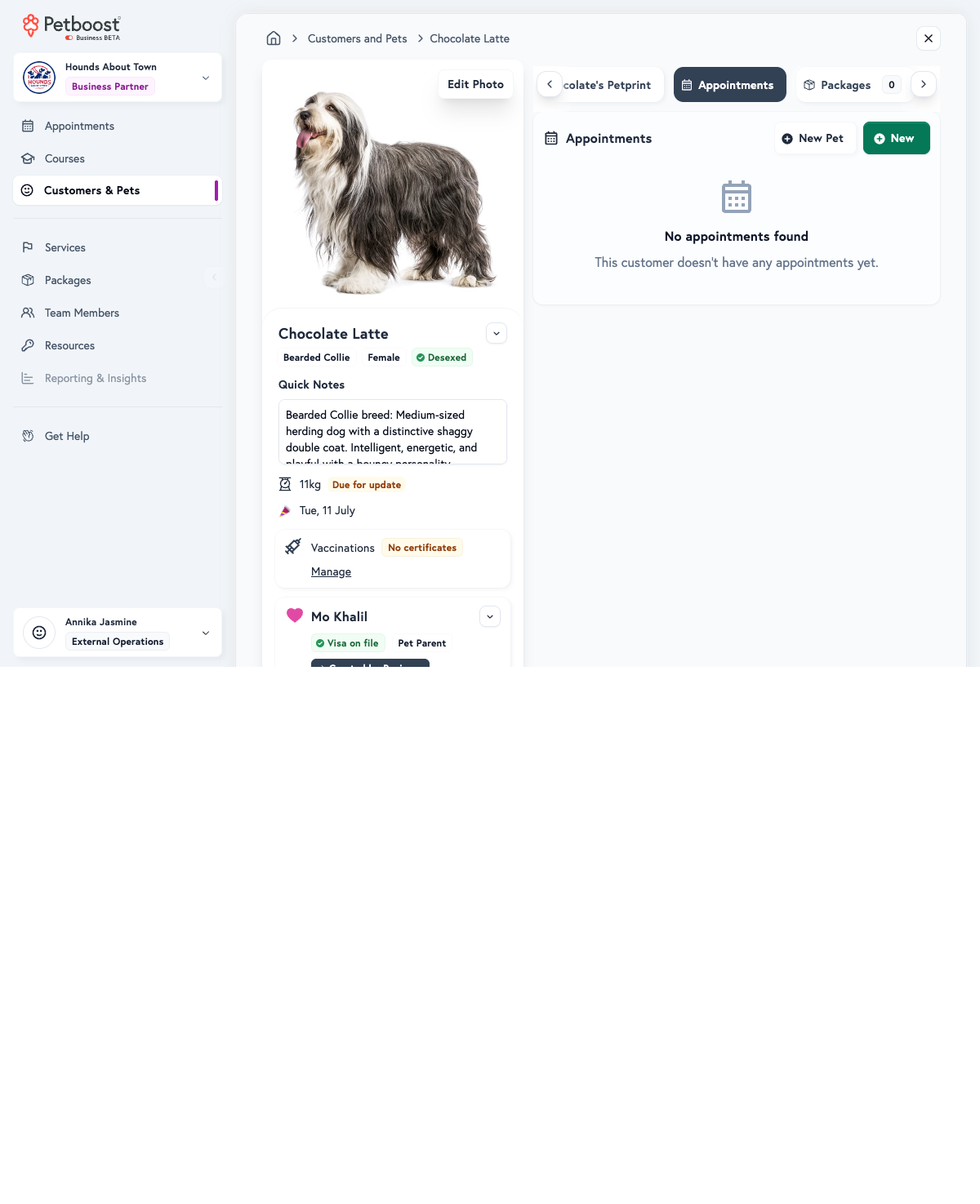 Appointments Tab