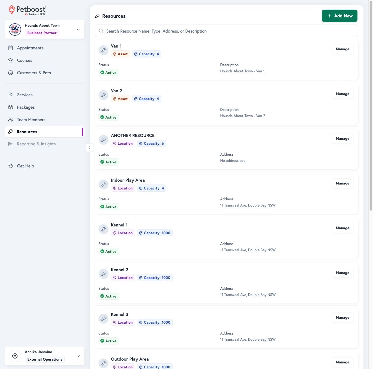 Resources List View