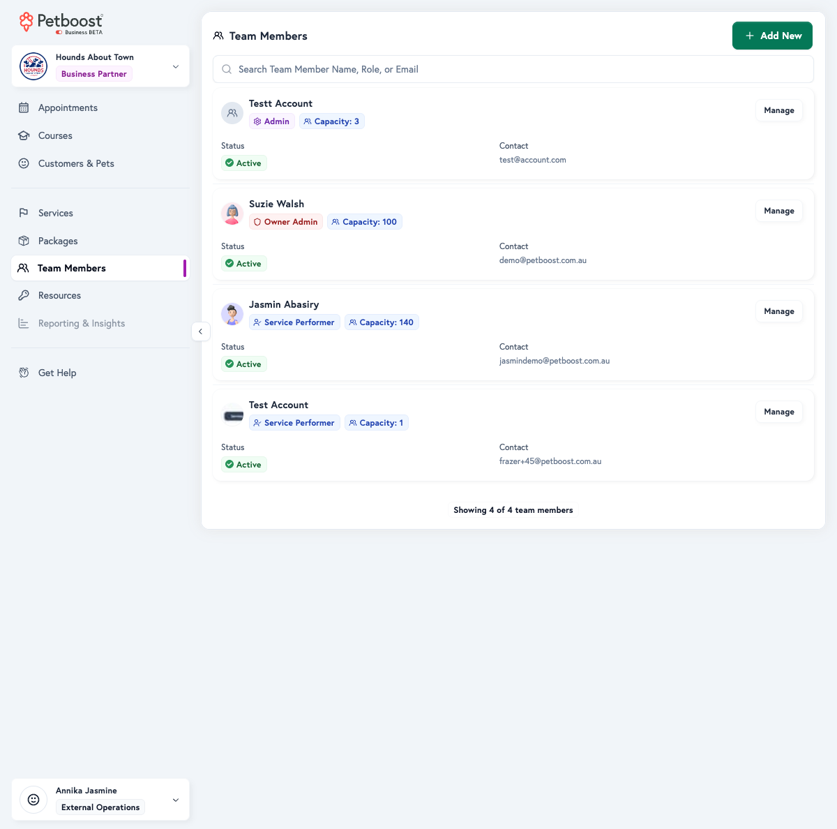 Team Members List View